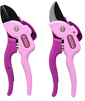 Spear & Jackson CUTTINGSET15 Compact Bypass & Anvil Secateur Set, Purple