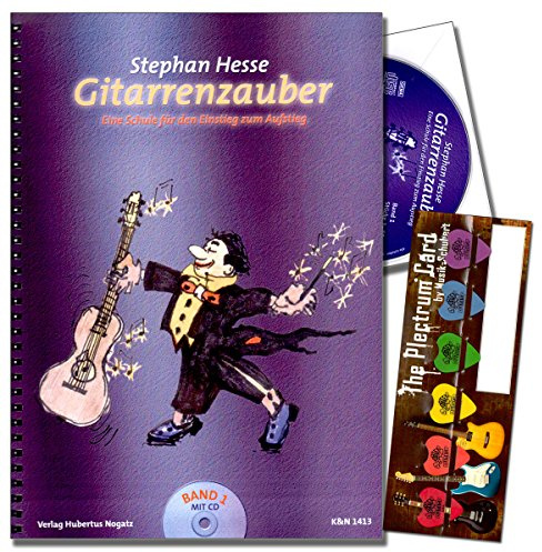 Hubertus Nogatz Verlag Gitarrenzauber Band 1 - Gitarrenschule für Kinder ab 5 Jahren mit CD und Dunlop Plektrum SET - als Geschenkidee geeignet