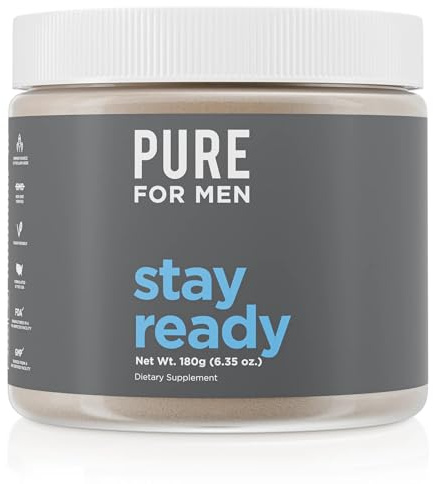 Pure for Men Original Cleanliness Stay Ready Fiber Supplement Powder | Helps Promote Digestive Regularity | Psyllium Husk, Aloe Vera, Chia Seeds, Flaxseeds | Proprietary Formula | 180 gm Vegan Blend