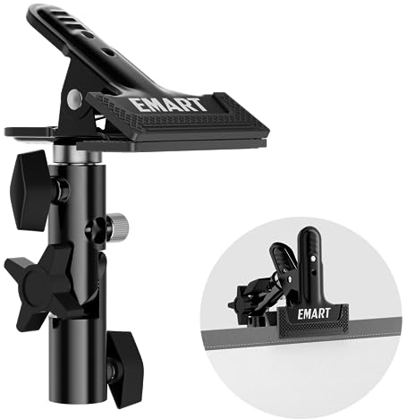 EMART Heavy Duty Metal Clamp Holder with 5/8 Light Stand Attachment and Umbrella Reflector Support for Photo Video Studio