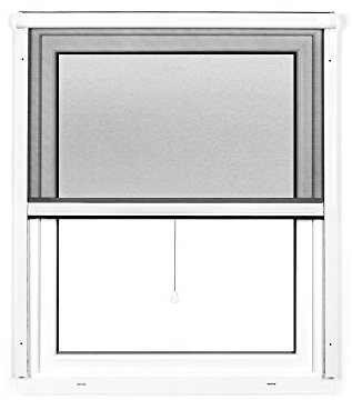 jarolift 4 in 1 Zanzara Insektenschutzrollo Fliegengitter für Fenster, Bausatz mit Aluminium-Rahmen, robustes Fiberglas-Gewebe, 130 x 160 cm (B x H), Weiß