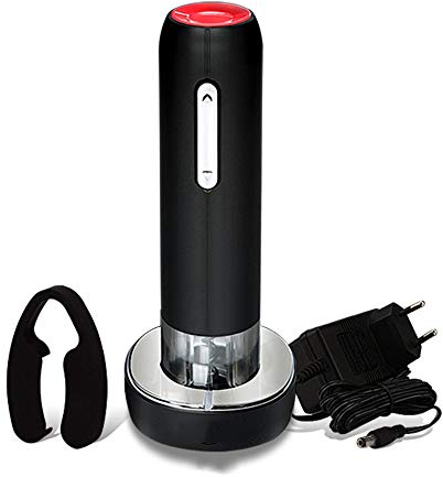 LTLWSH Sacacorchos Electrico, Abrelatas Electrico Profesional,inalámbrico,con Cortador de cápsulas y Base de Recarga,El Regalo Ideal para los Amantes del Vino y la enología,A
