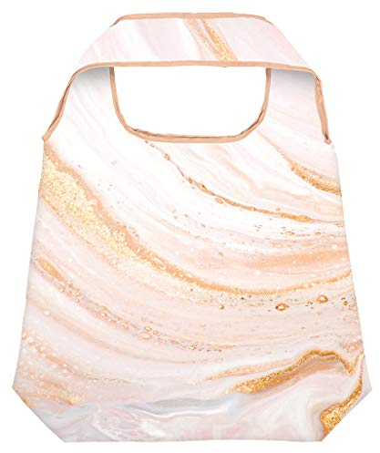 moses Shopper Marble | Faltbare Einkaufstasche | umweltfreundlich, wiederverwendbar, Polyester, Gold, One Size