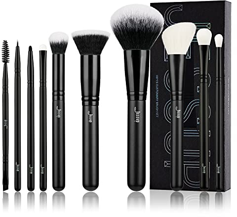 Jessup Set Pinceaux Maquillage Professionnel Visage Yeux Poils Naturel T323 | Faits Main, Poils Naturels & Synthétiques, Sans Traces, Pose Précise, Estompage Lisse, Débutants, Usage Quotidien