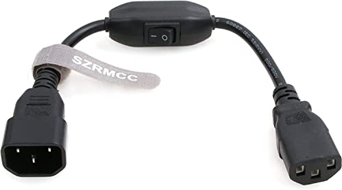 SZRMCC IEC 320 C14 bis C13 Verlängerungskabel mit Stecker und Buchse mit EIN-Aus-Schalter C14 bis C13 Netzkabel (5Pcs)
