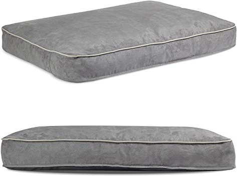 XXL Exclusiv Hundebett | Hundekissen mit Memory Schaum | Hundematte für Grosse und Reisen Hunde | Waschbar Hundeliege | Wildlederimitat | Große XXL 100 x 120 cm | Farbe Dunkelgrau (Wildlederimitat)