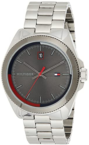 Tommy Hilfiger Analog Quarzuhr für Herren mit Silbernes Edelstahlarmband - 1791684