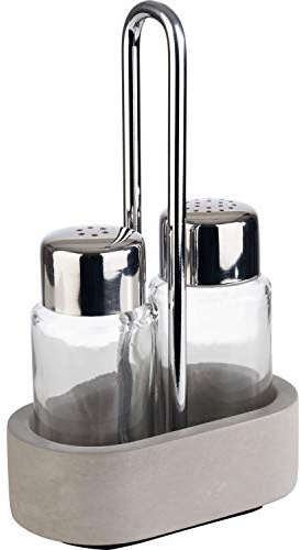 APS 40410 Menage ELEMENT, 10 x 6 cm, Höhe 17 cm, Set besteht aus: Salz- und Pfefferstreuer, Betonständer