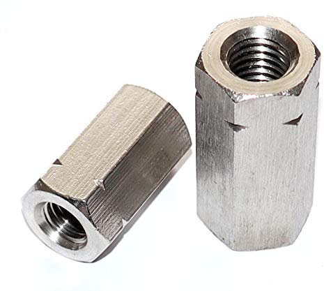 Dadi esagonali M12 x 40, forma alta, DIN 6334, numero 1, acciaio inox A2 V2A, inossidabile, dadi di prolunga, dadi lunghi, dadi filettati