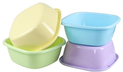 Waikhomes Scodella piccola quadrata, bacinella in plastica colorata, set da 4