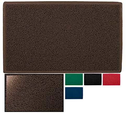 LUCA HOME - Felpudo Rizo Villena Marrón Rectangular con Base Antideslizante Muy Absorbente, Felpudo 45x75cm Rizos PVC, Felpudo para Exterior e Interior
