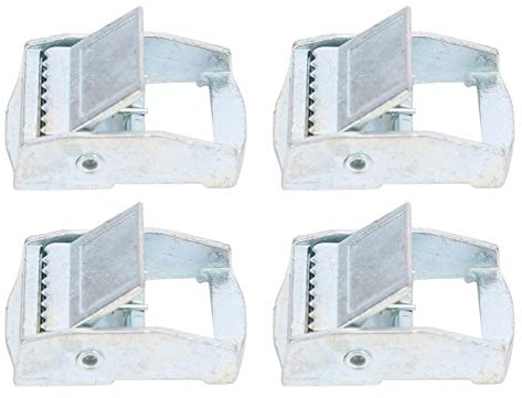 4 correas de amarre, hebilla de aleación de zinc, tensor fijo, hebilla de trinquete, dispositivo de unión resistente, correa de amarre para amarre de correa de carga, remolque (1,0 pulgadas)
