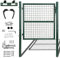 Randaco Cancello da Giardino staccionata, 150x100cm Cancello da Giardino in Acciaio Zincato Cancello per Recinzione, Robusto e Durevole, Serratura di Qualità, Maniglia e 3 Chiave, Verde