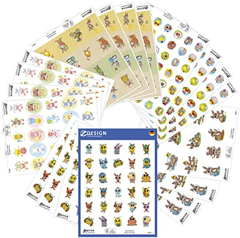AVERY Zweckform 508 Sticker für Kinder Ostern (Made in Germany, Ostersticker, Osteraufkleber Ostereier, Osterhasen, Küken, Basteln für Kinder, Aufkleber für Osterdeko und Geschenke) 20 Bogen, 51045