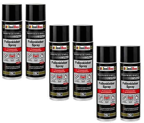 Isolbau Lot de 6 flacons de 500 ml de colle pour film adhésif professionnel pour le collage de films pare-vapeur et de construction - Pour PVC, bois, béton, etc