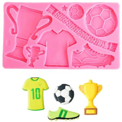 Fußball-Fondantformen, Kuchen Fondant Form, Schokolade Süßigkeiten Form Fußballschuhe, Silikonform, Jersey-Trophäe, Schokoladenformen Für Sport, Kuchen, Dekoration, Kandiszucker