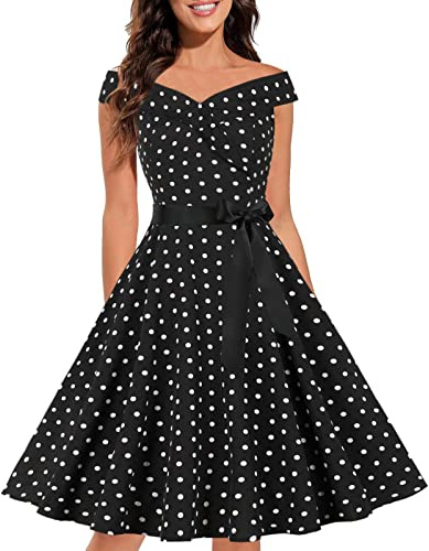 Dam 50-talsklänning, 60-talsklänning, vintage cocktailklänning, halterneck, 1950-talet, Hepburn-stil, rockabilly, petticoatklänning, smal, bekväma sommarklänningar, axellös, klänningar, ledig, mode