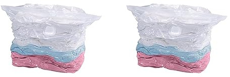 WENKO Vakuum-Aufbewahrungsbeutel Cube L, wiederverwendbarer Vakuumier-Beutel für Kleidung, Bettdecken und mehr, spart bis zu 75% Platz, transparenter Kunststoff, 70 x 100 x 35 cm (Packung mit 2)