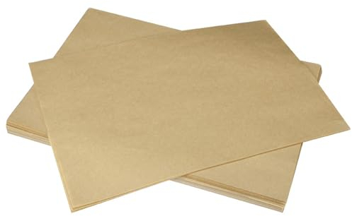100 Hojas de Papel de Horno Antiadherente, Papel de Cocina Pergamino (Marrón)