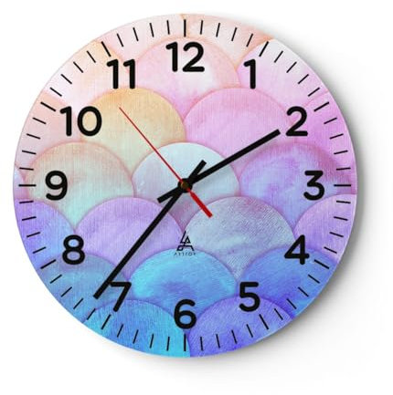 ARTTOR Orologio da Parete in Vetro Pastello Bolle Bilancia 40x40cm Piccolo Moderno Orologio da Muro Per Casa Cucina Soggiorno Silenzioso Wall Clock Decorazione Orologio da Appendere - C4AR40x40-5794