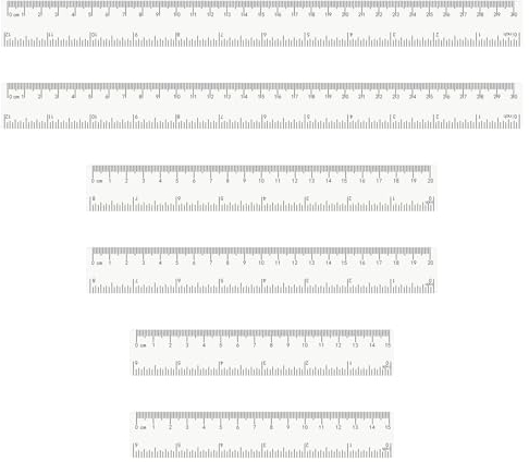 Rseuphiee 6 Pack Lineal, Kunststofflineale, 15cm, 20cm, 30cm Kleines Ruler, Beidseitige Skalierung Linial Transparent, Messwerkzeug Präzision Lineal set, Lineale Flexibel, Für Schule Büro Zuhause