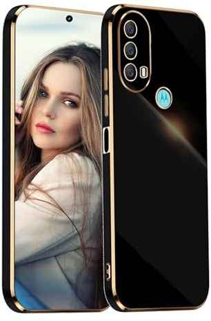 POUHYE Funda para Motorola Moto E20 / Moto E30 / Moto E40 Carcasa Silicona, Protección Cámara Ultra Fina Galvanizado Suave TPU Bumper Resistente Antigolpes Móvil Case para Moto E20 / E30 / E40 Negro