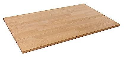 domli Schreibtischplatte aus massivem Eichenholz, 1200 mm x 600 mm x 27 mm, rechteckige Tischplatte aus hochwertigem europäischem Holz, Holzarbeitsfläche, große Tischplatte, Arbeitsplatte,