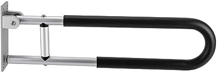 60x15cm für Senioren Klappbarer WC Haltegriff Bad Stützgriff Behinderte Toiletten Wandstützgriff Stützhilfe Rutschfester Handlauf, für Schwangere Behinderte ältere Menschen 120kg Schwarz