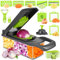Farerkass Mandoline Cuisine, Coupe Legumes Multifonctions, 16 en 1 Coupe Legume, Rapeuse Legume, Mandoline Professionnelle Cuisine, Coupe Légumes Pour Oignons Carotte Concombre