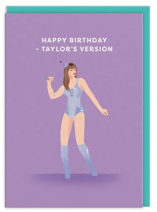 Swift Birthday Card Celebrity Pop Star Taylor - Fun Icon Artwork Greeting Card
