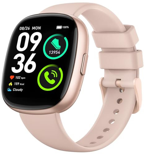 Smartwatch Herren Damen mit Telefonfunktio Sport&Nylon&Silikon Ersatzarmbänder: Fitnessuhr 5ATM Wasserdicht&120+ Sportmodi Schrittzähler für Android iOS Armbanduhr mit Pulsmesser SpO2 Schlafmonitor