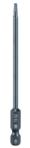 sourcing map T9 Torx-Schraubendreher-Bit, 6,35 mm Sechskantschaft, 10,2 cm lang, S2-Stahl, magnetisch, 6-Punkt-Schraubendreher-Bits, Industriequalität, manipulationssicher, Sternbohrer mit Loch,
