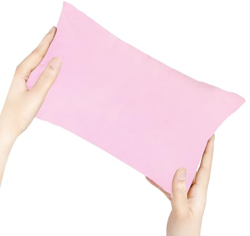 Bustlwor Mini Oreiller 20 x 30 cm, Petit Coussin de Sieste de Couleur Unie, Petit Lavable, Parfait pour Voyager en Voiture, Train et Avion (Rose)