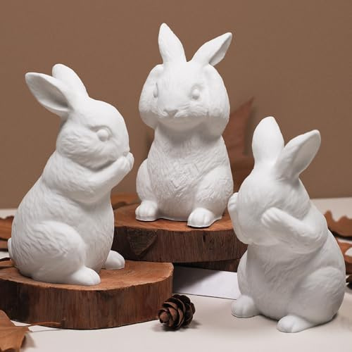 3 Stück Silikonform Ostern Hase, Silikonformen Gießformen Ostern, 3D Silikonform Hase, Gießformen Silikon Ostern, Silikonform Frühling Osterhase, Giessformen Silikon für DIY Osterdeko Handwerk (A)