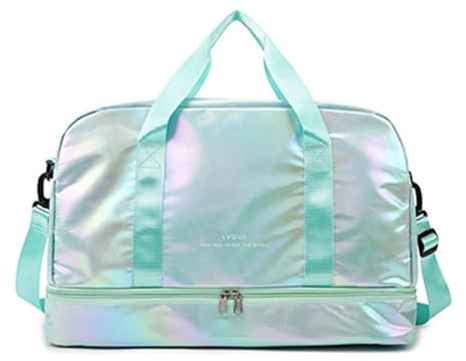 Sporttasche, Reisetasche, kleine Reisetasche mit Schuhfach und wasserdichten Nasstaschen, tragbare, leichte Wochenendtasche, Yogamatten-Tasche für Sport, Reisen, Schwimmen, Yoga, Wandern, Camping,