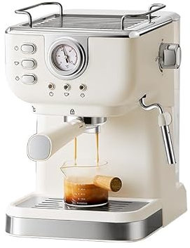RUICUBEI Machine à Café Semi-Automatique Power,20 Bars de Pression,1.5L,3 Fonctions,Buse Vapeur Cappuccino,Cafetière Expresso Compacte,1050W, Petite Cafetière, pour Moka Latte, Caramel, Macchiato
