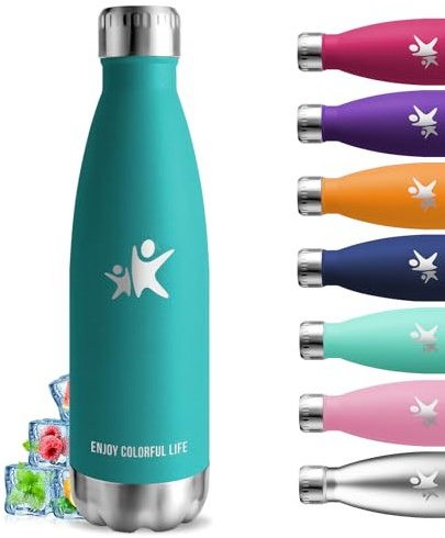 Trinkflasche- 0.75 liter- Trinkflasche Edelstahl, Auslaufsicher, 24h Kalt & 12h Warm, Kohlensäure Geeignet, BPA-Freie, Wasserflasche Doppelwandig, für Schule, Büros, Reisen