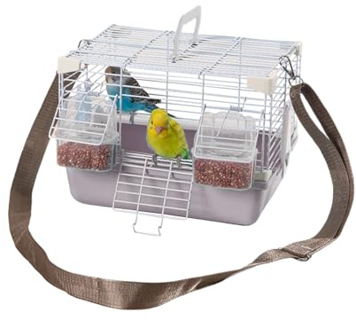 Gabbia Da Viaggio Per Uccelli | Trasportino Portatile Con Manico - Con Vassoio Estraibile, Design Resistente e Durevole per Piccoli Animali Domestici durante gli Spostamenti