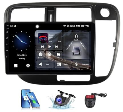 Android 13 Car Stereo GPS Navigation for Honda Civic 1998-2000, 9 Touchscreen, FM RDS DAB+, Bluetooth, 4G/WIFI, Carplay & Android Auto, DSP Enabled