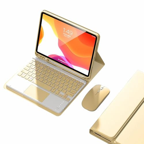 JZCZMCE Étui Clavier pour iPad Mini 7 (2024) & Mini 6 (2021) 8.3, Clavier sans Fil Magnétique Détachable, Porte-Crayon Intégré, Étui De Protection Ultra-Fin avec Souris Bluetooth,Jaune
