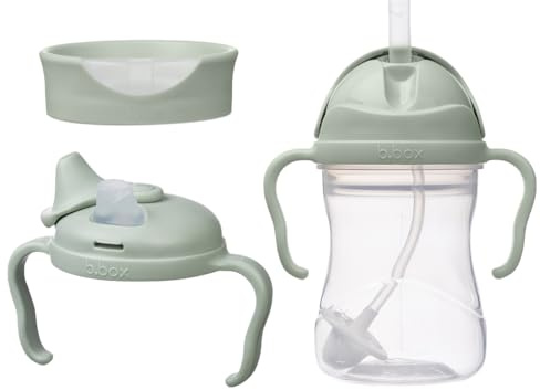 b.box Set conveniente 3 in 1 per bambini piccoli | Una tazza, tre coperchi per supportare il percorso di idratazione di neonati e bambini. Senza BPA, lavabile in lavastoviglie | Da 4 mesi | 240 ml