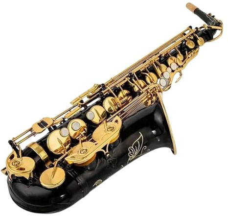 Saxophone Professionelles Altsaxophon-Set Handgeschnitztes Messing Schwarzvergoldet Geeignet Für Anfänger
