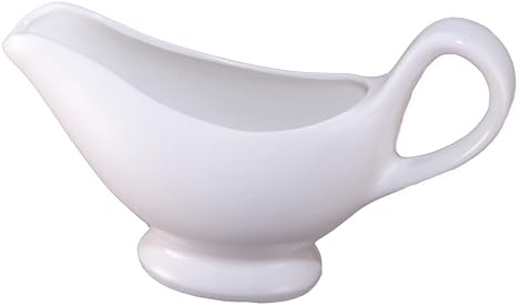 Gravy Boat, 9.4 oz Sauce Boat, 280 ml Gravy Bowl, Ceramic Serving Dish, White Dispenser (9.4 ounces)