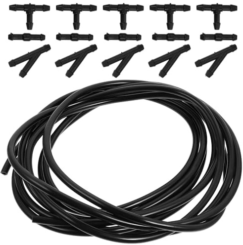 DINHEAROM Kit de Reparación de Manguera de Lavaparabrisas de 5 Metros 16 Piezas de Boquillas Pulverizadoras para Coche, Conectores Tipo I, T, Accesorios Flexibles para Lavado y