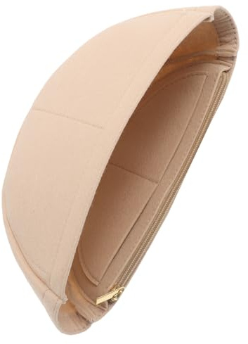 VILLCASE Forro Organizador de Fieltro Beige para Interior de Bolso Tipo Media Luna con Múltiples Bolsillos y Diseño Desmontable para Uso Diario y Viajes
