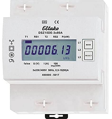 Eltako 28380615 DSZ15DE-3x80A Drehstromzaehler digital 80A 1St, 400 V
