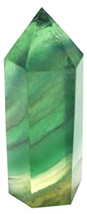 Natural Fluorite Healing Crystal Wands, Pointed & Faceted for Reiki Chakra Meditation Therapy Decor (1-pcs L size)