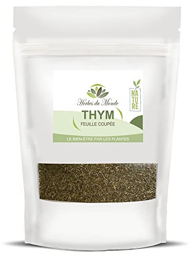 Herbes de Monde - Tisane Thym feuilles séchées - Thé Thymus vulgaris - Infusion Digestive, Tonique et Antioxydant - Peu aussi sublimée vos plats - 1 sachet de 50g