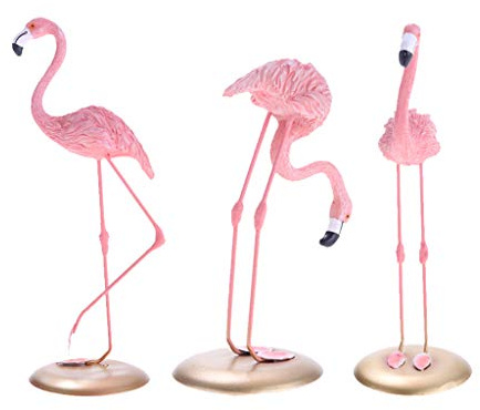 HomeDecTime 3er Set Flamingo Dekofigur Gartenfigur Garten Sommer Frühling Dekoration
