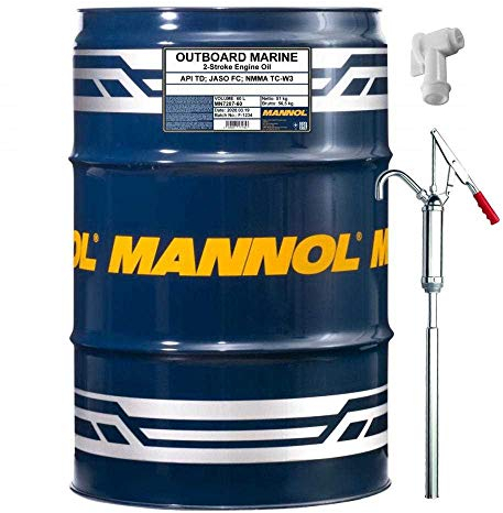 60L MANNOL Outboard Marine Öl Außenborder API TD NMMA TC-W3 Hahn & Handpumpe